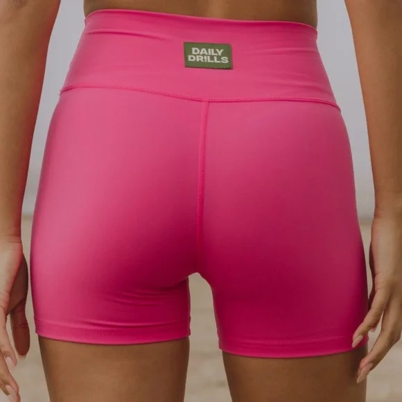 Daily Drills Hot Shot Shortie Shorts (pink biker shorts) - Picture 2 of 7